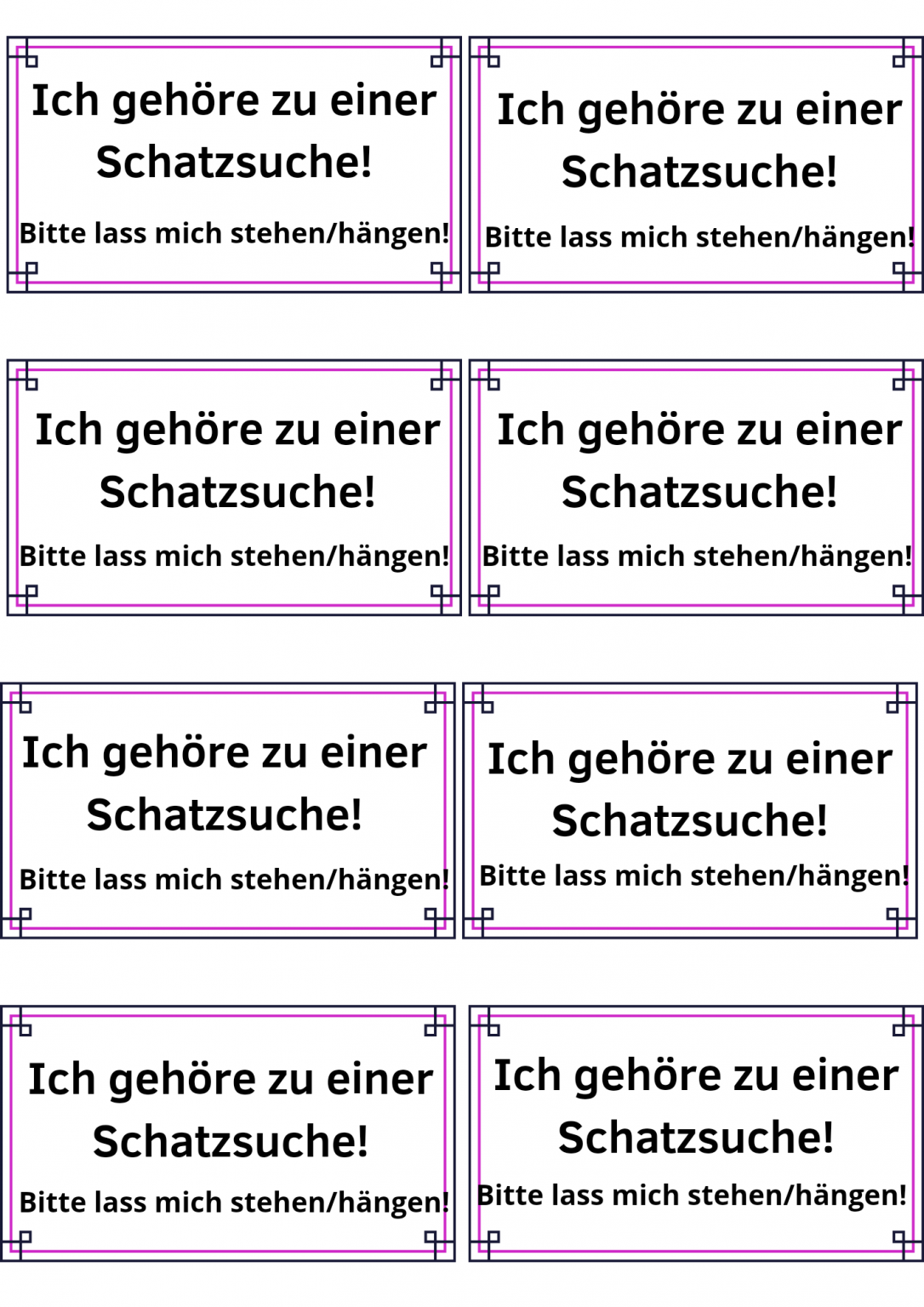 Einhorn Schatzsuche - Vorlage und Aufgaben kostenlos zum Ausdrucken